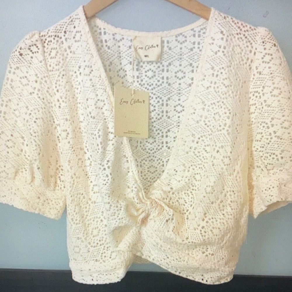 Cream Lace Women Blouse by Easy Clothes
